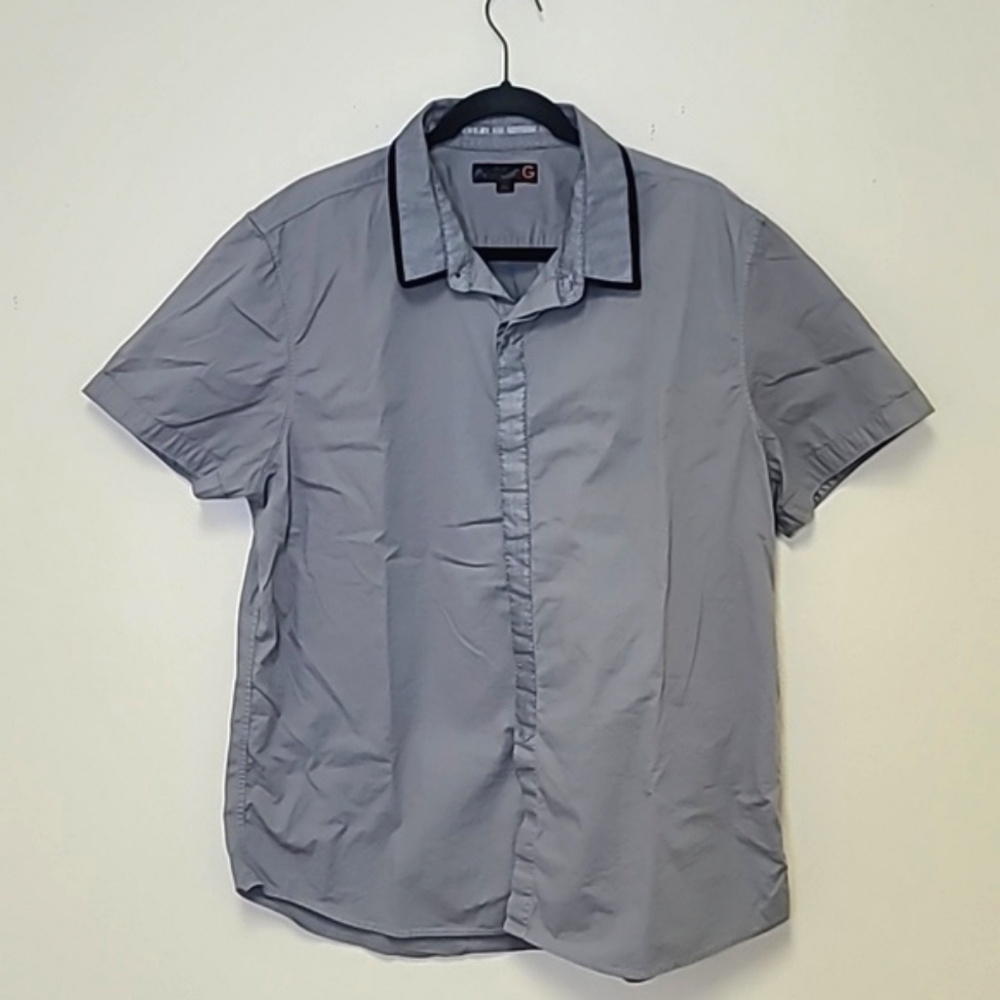 Guess Short Sleeve Gray Camp Shirt